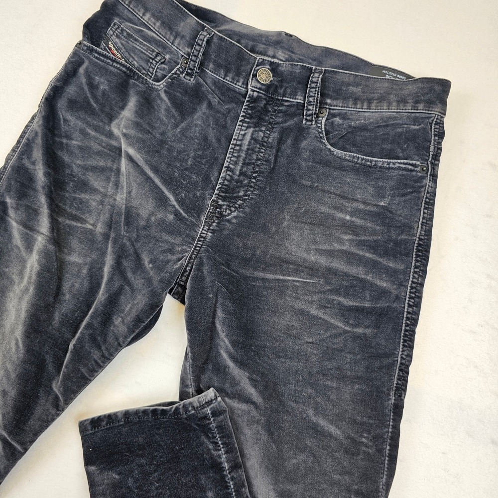 Diesel D-Amny 069PS Skinny Corduroy Velvet Jeans Mens W33 L30 Faded Black